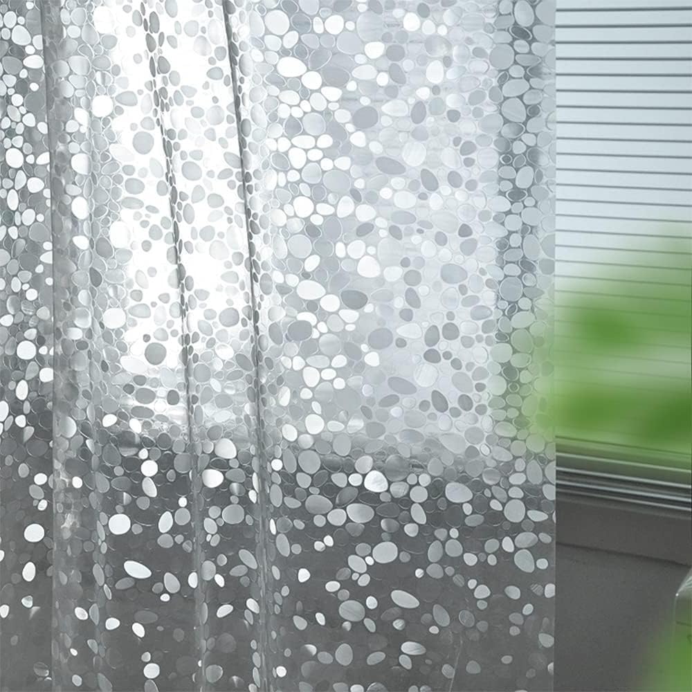 hjwanyin Shower Curtain, Long Shower Curtain Made of Mould PEVA, Stylish and Water Repellent Shower Liner for Bathroom (Cobblestone, 180 * 200cm)