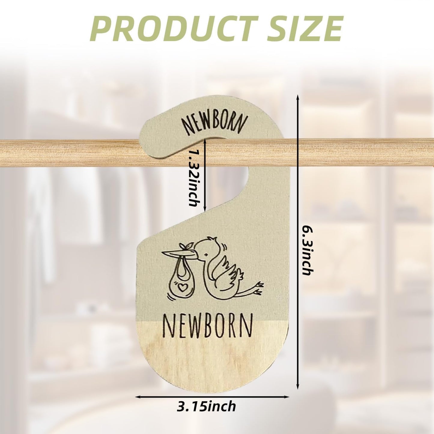 Baby Wardrobe Dividers – 8Pcs Baby Clothes Dividers,Wardrobe Age Dividers Baby, Wood Safe Wardrobe Separators