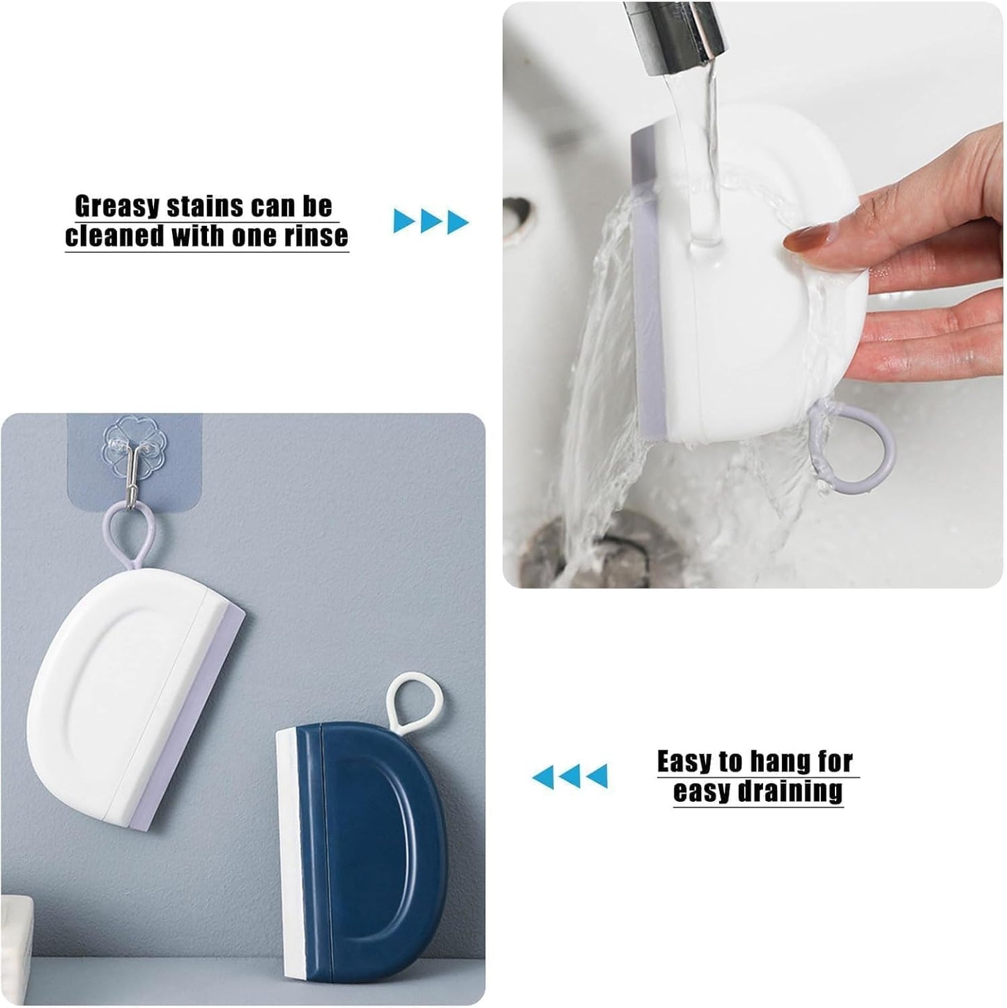 Lcyen 4 x Shower Squeegee, Shower Scraper, Shower Squeegee Mini, Window Squeegee Flexible Silicone Window & Glass Wiper