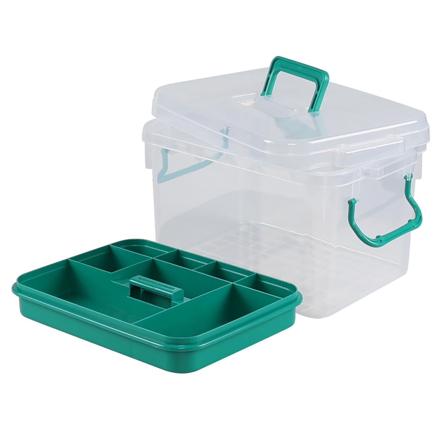 Afromy Portable Medicine Cabinet with Plastic Handle, Multipurpose Medical Box, Empty First Aid Kit for Home