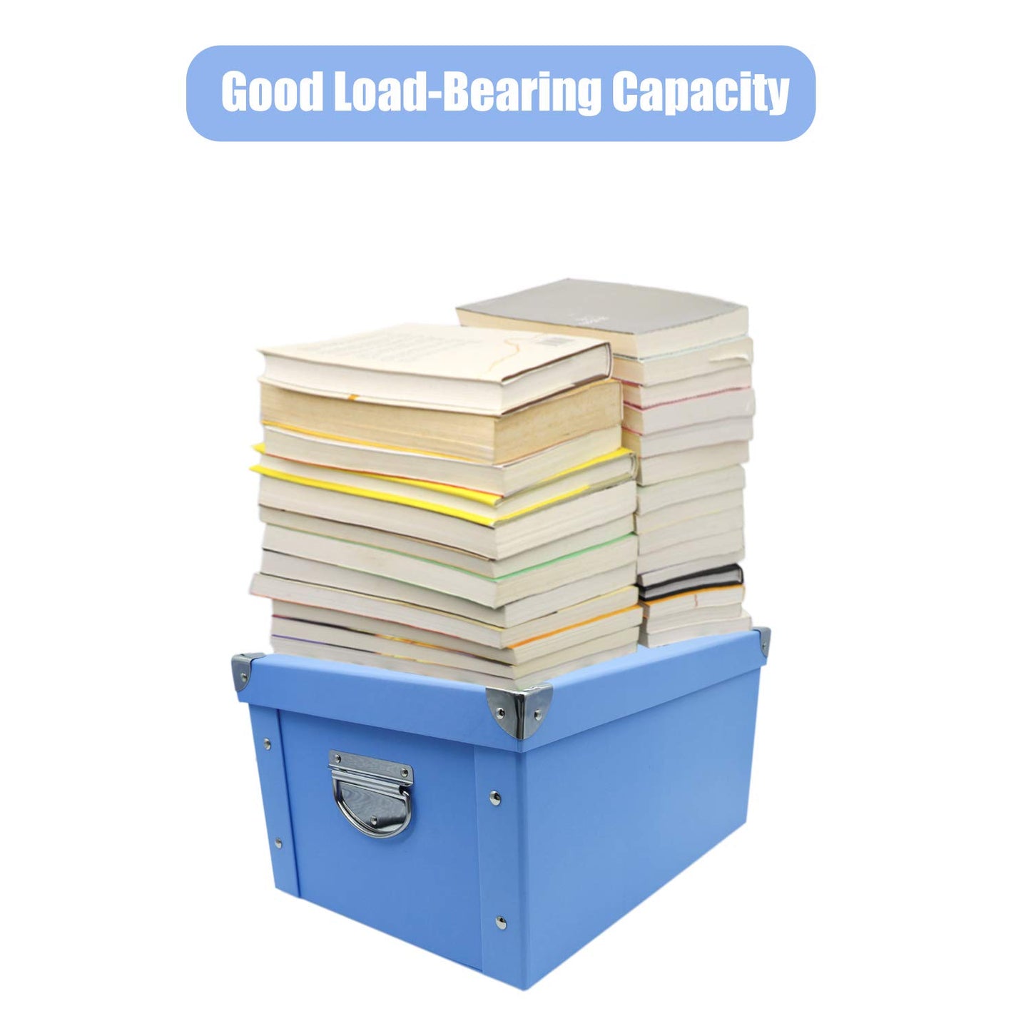 GUOZI Collapsible Storage Box with Lid, Decorative Cardboard File Organizer