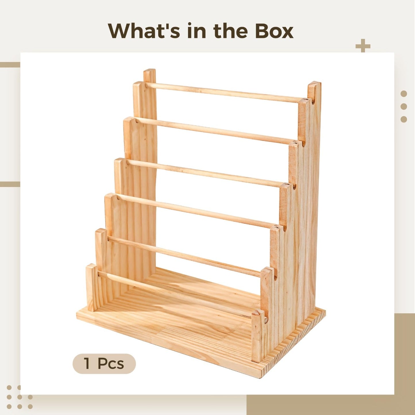 6-Layer Wooden Bracelet Display Stand, Adjustable, Detachable, Strong Weight Capacity, Jewelry Storage for Necklaces, Bracelets, Earrings