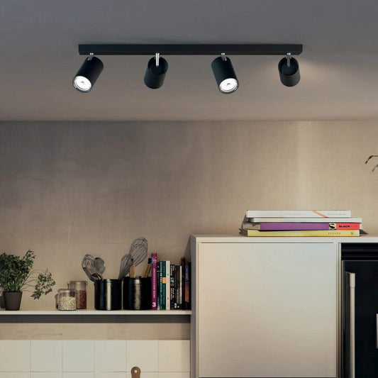 Philips MyLiving 5059430pn GU10 Black Point of Illumination Point of Light (Black, Metal, GU10, 4 Bulb (S), 10 W, 9.2 mm