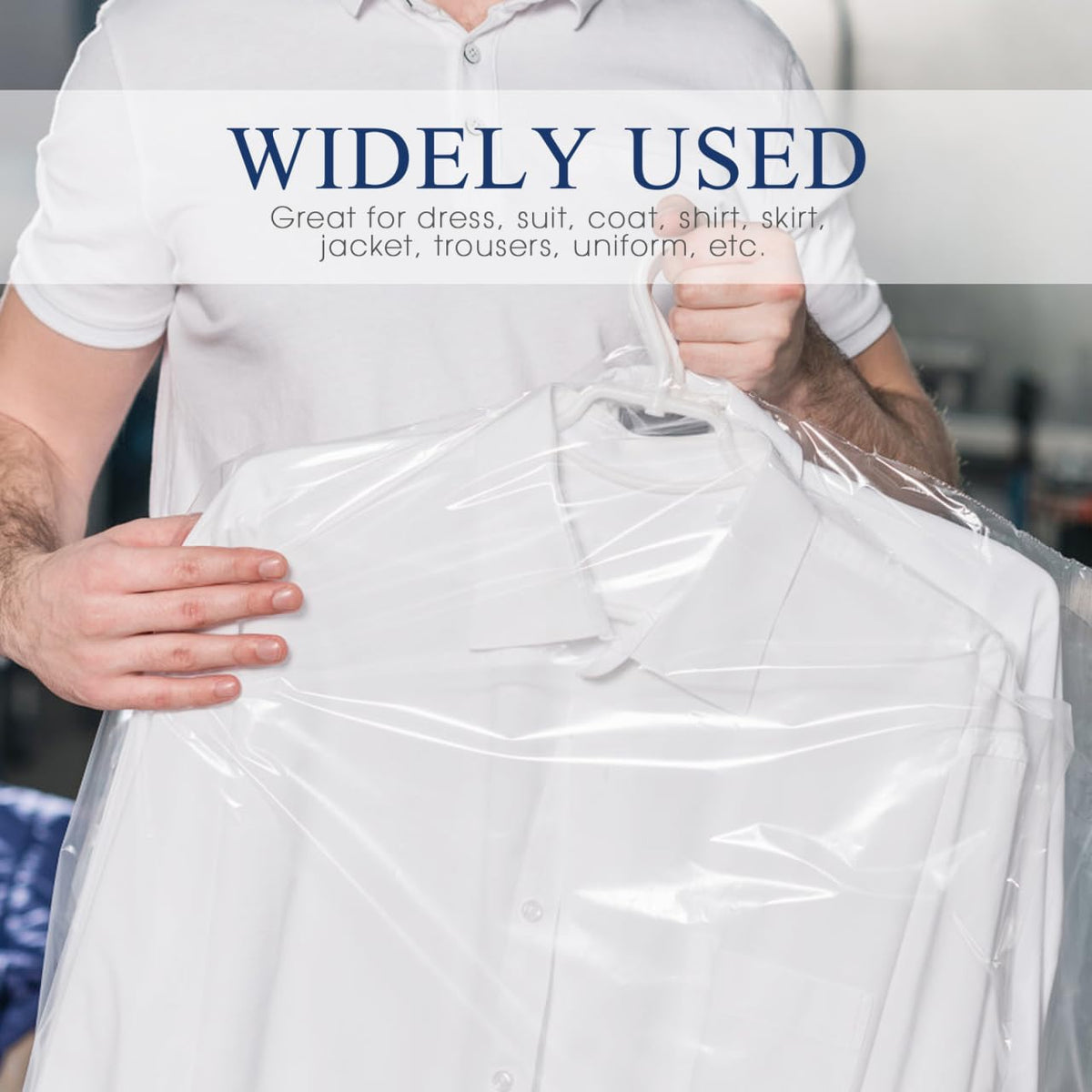 ULTECHNOVO Disposable Garment Covers Dry Cleaning Bags for Clothes 39.37 X 23.62 in Water-Resistant Clear Suit Cover for Dresses Coats Shirts Jackets
