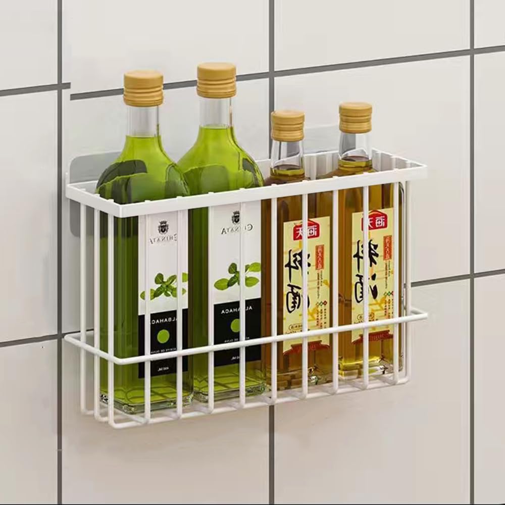 EigPluy 2 Pieces Kitchen Cabinet Door Storage Box, Self-Adhesive Storage Box, Wall Mounted Metal Storage Boxes,Cabinet/Bathroom/Fridge Small Items