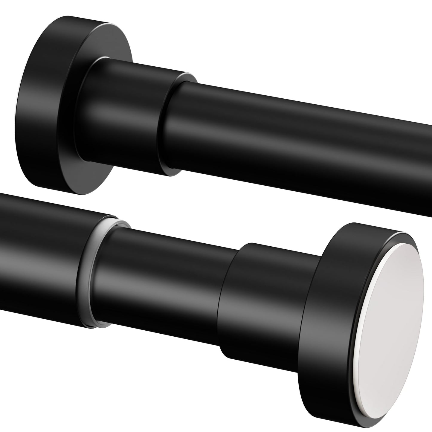 1 x Tension Rods for Curtains, 3m Long & Sturdy, with Shower Curtain Rod No Drilling Curtain Rod No Drilling for Bathroom (190-410cm, ?32mm, Black)