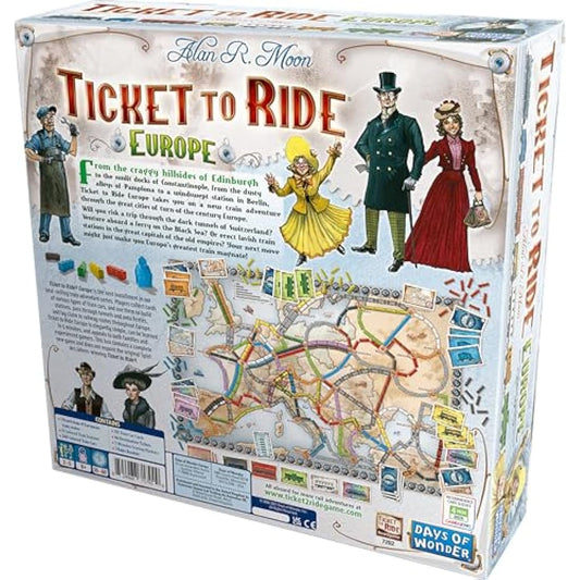 Days of Wonder | Ticket to Ride Europe | Board Game | Ages 8+ | 2-5 Players | Average Playtime 30-60 Minutes