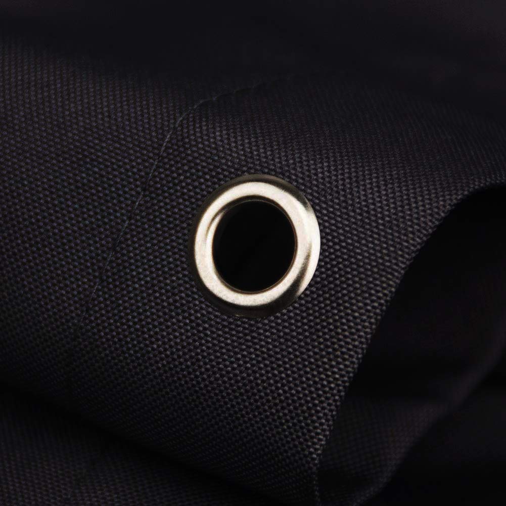 Homehold Waterproof Polyester Shower Curtain With Hooks, 180 x 180cm Black Bath Curtain