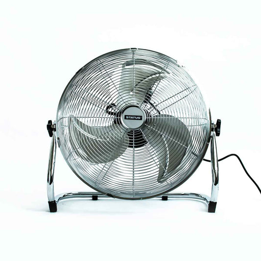 Status Floor Fan | 18 Inch Portable Fan | 3 Speed Adjustable Angle Fan | Chrome | S18CFLOORFAN1PKB