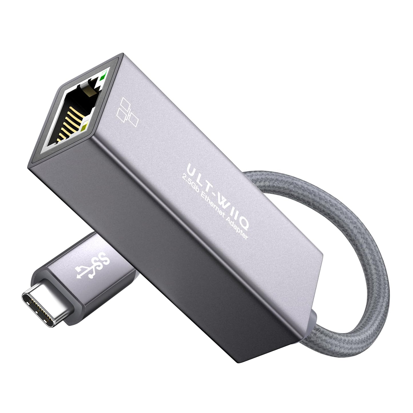 ULT-WIIQ USB C Ethernet 2.5Gb Adapter, USB C to RJ45 2.5Gb LAN Adaptor, RJ45 Gigabit LAN Adaptor, for Thunderbolt 4/3, USB4, MacOS, Windows, Linux,