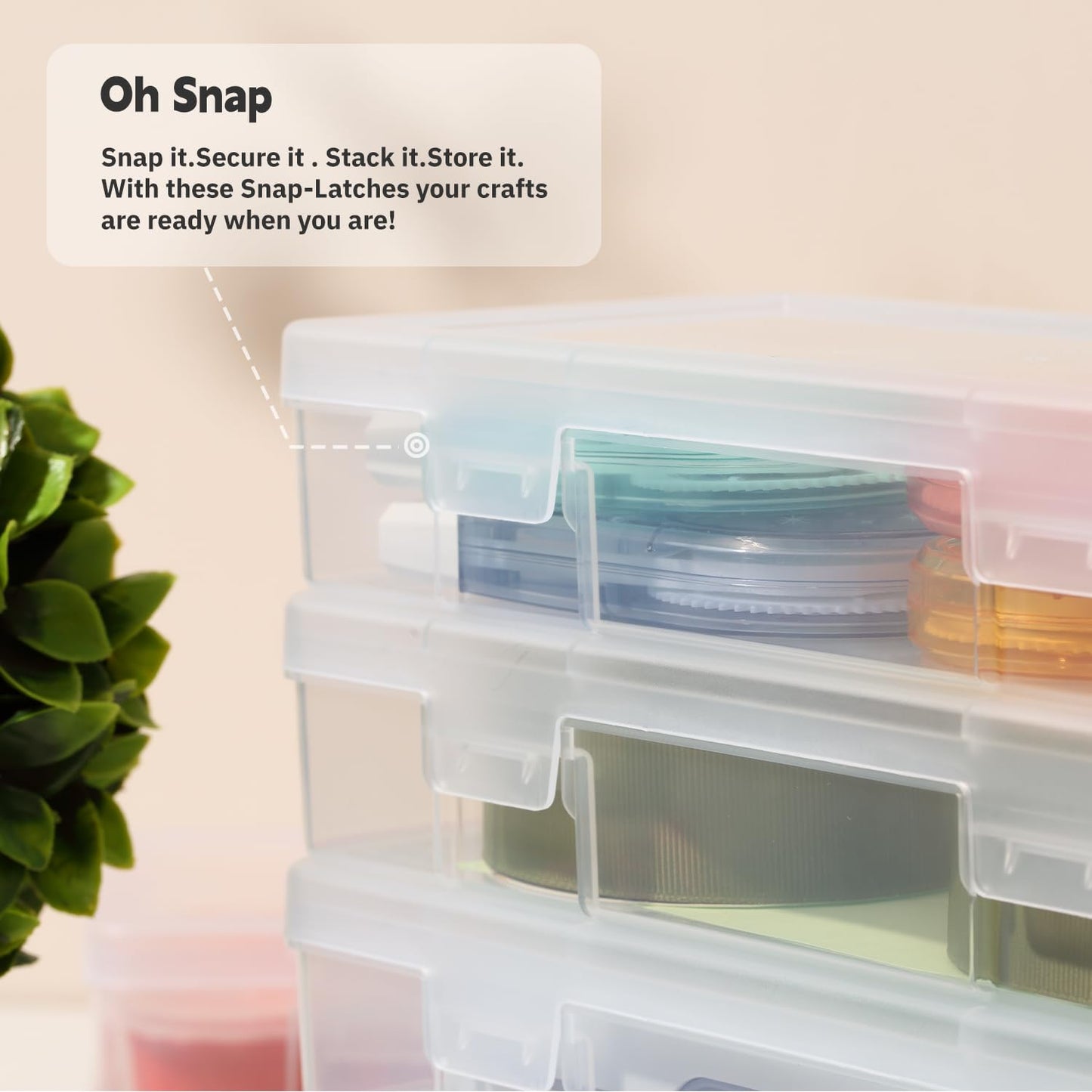 novelinks Clear Pencil Box and Small Plastic Storage Containers with Lids