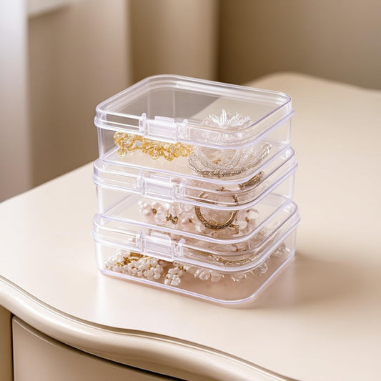100 Pack Mini Clear Plastic Storage Containers, 65 x 45 x 20 mm