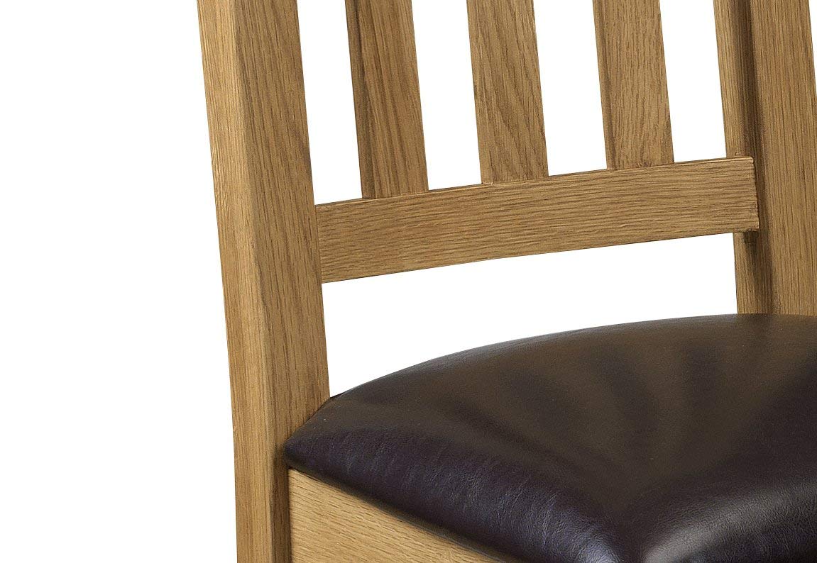 Julian Bowen Astoria Dining Chairs, Set of 2, Solid Oak - H105 x D53cm