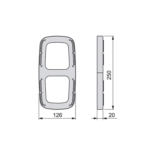 Emuca - Lateral assembly supplement for pull down hanging rail, Side supplement for pull down wardrobe rail lift, grey plastic, Set of 2