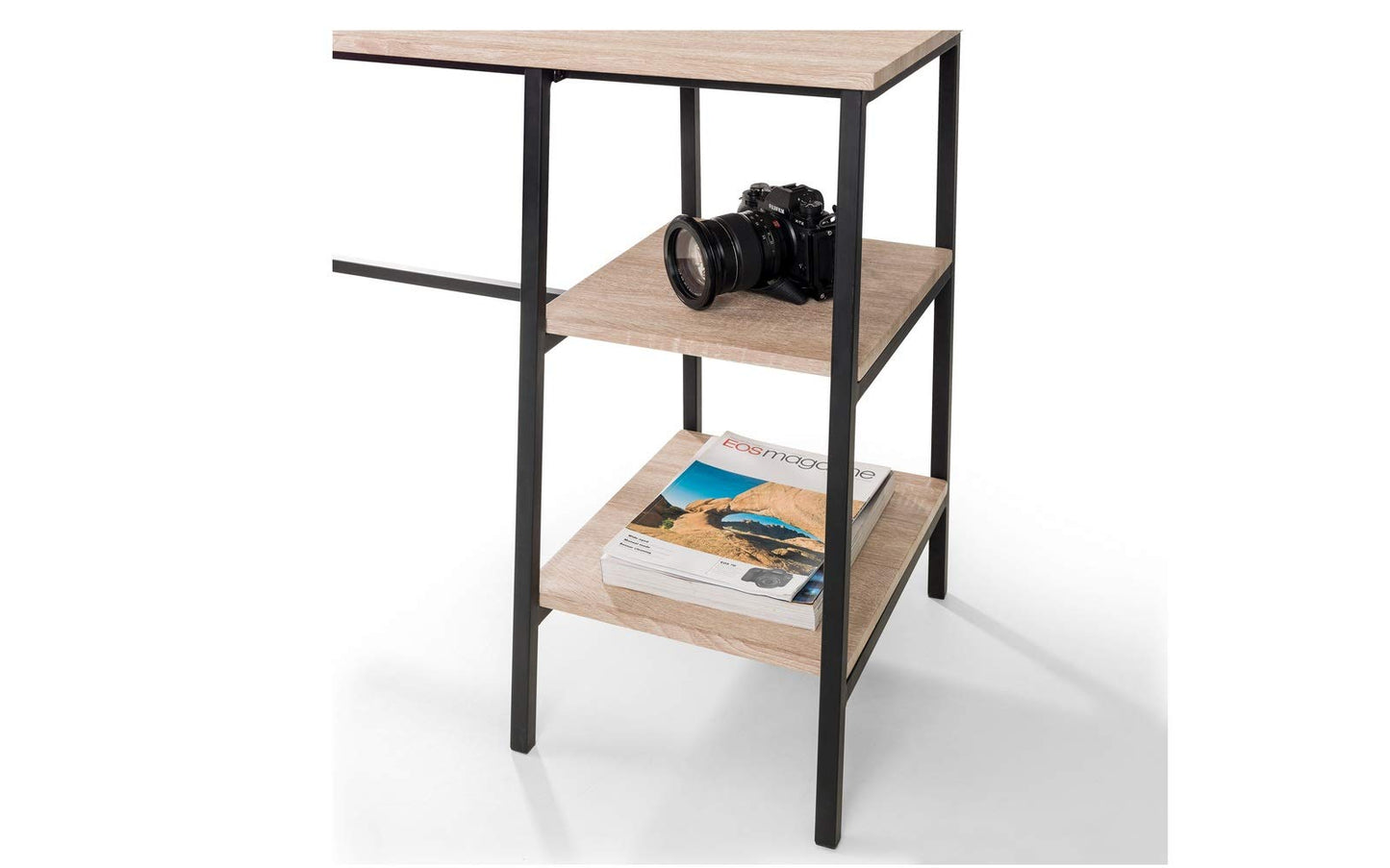 Julian Bowen Tribeca Desk with Shelves, Sonoma Oak Effect - H72xW104xD45cm