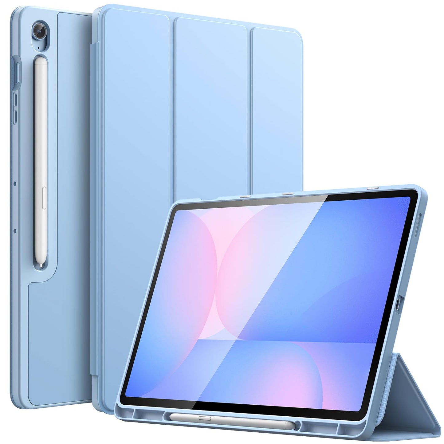 JETech Case for Samsung Galaxy Tab S10 FE Plus/S10 FE+ 13.1-Inch with S Pen Holder, Soft TPU Tri-Fold Stand Protective Tablet Cover, Support S Pen