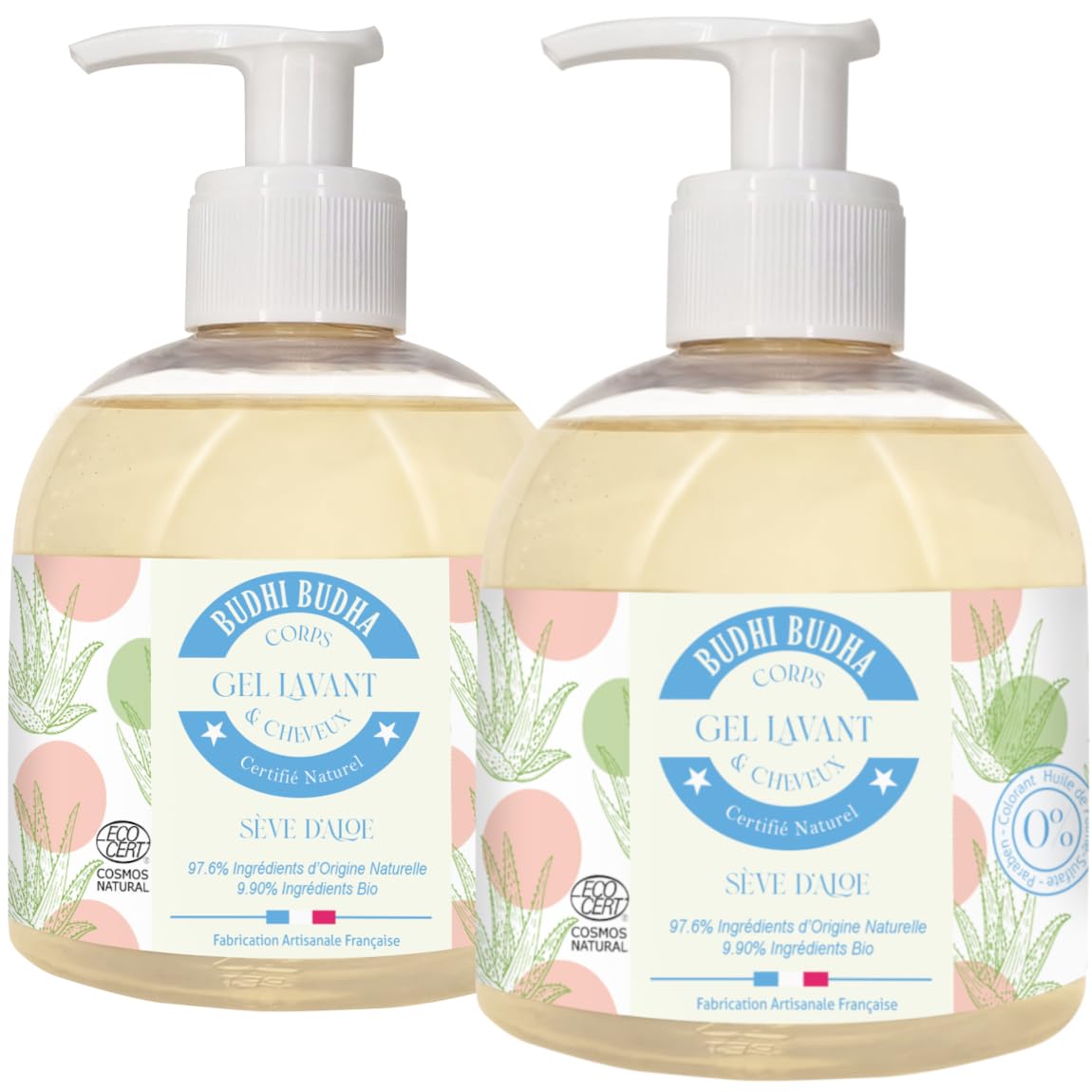 Twinpack: 3-in-1 Natural Kids Body Wash, Shampoo, Hand Wash By Budhi Budha- ECOCERT Natural Body Wash - Kids Body Wash, Women's Shower Gel - Kids