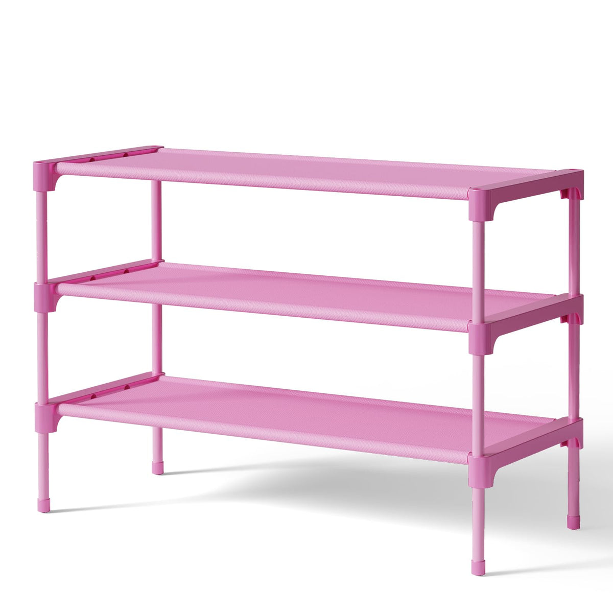 Kitsure Premium Non-Woven Shoe Rack Shelf, 63 x 30 x 39 cm, Pink