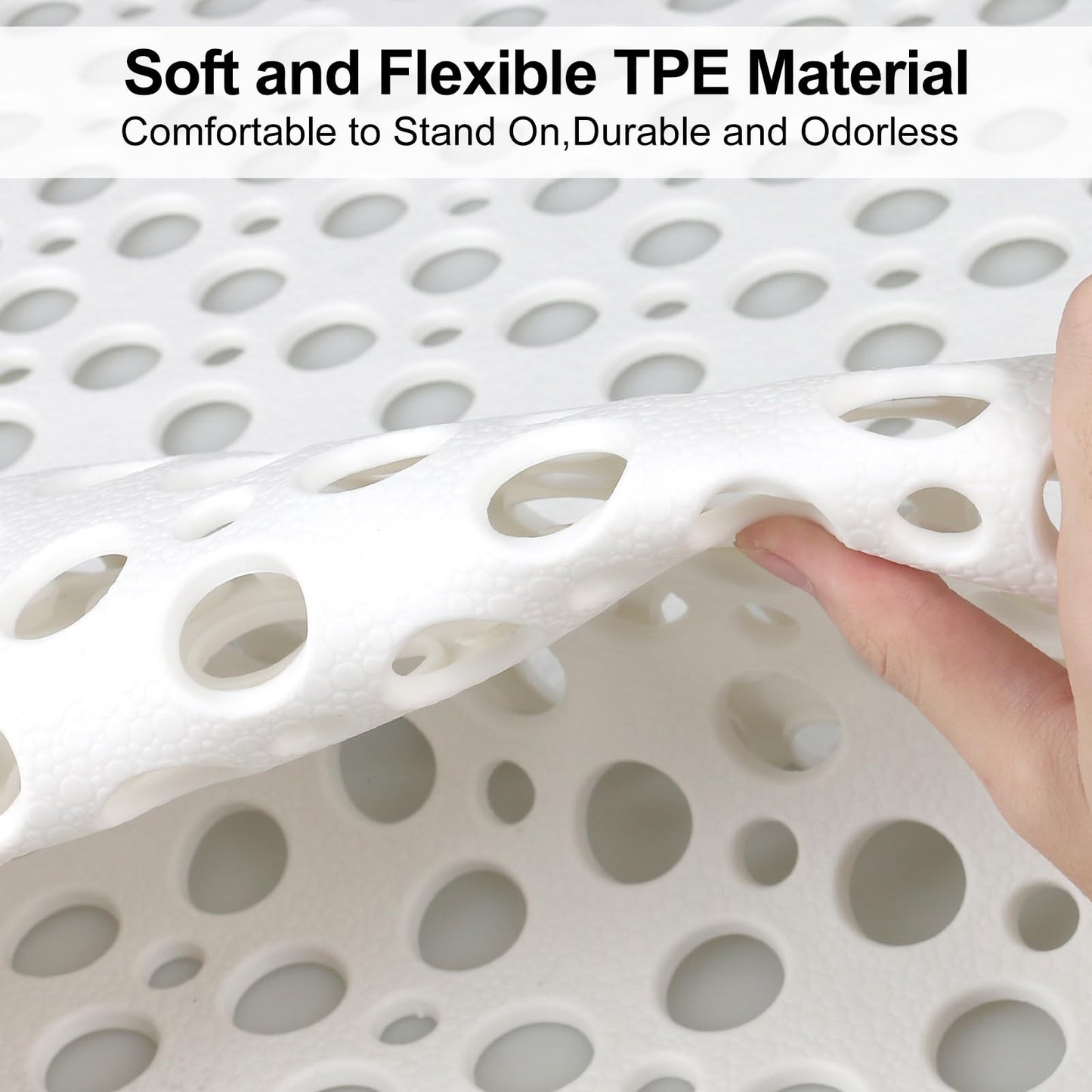 Shower Mat Non Slip Anti Mould: 60 x 90 cm Large Shower Mat for Inside Walk-in Shower Tray - Soft TPE Anti Slip Shower Mat for Bathroom Wet Floor