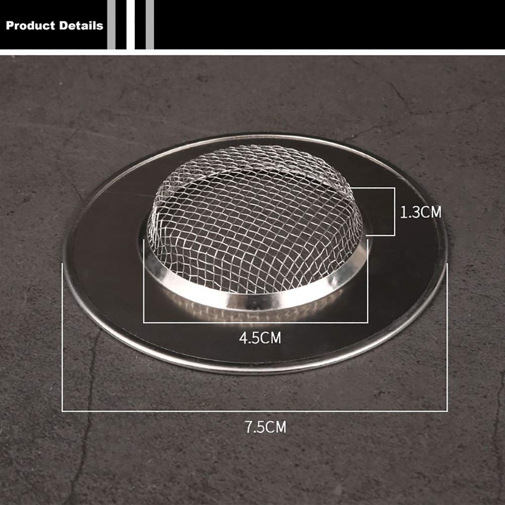 VOANZO 3PCS Stainless Steel Sink Strainer Kitchen Sink Drain Filter Thickened Edge Drain 7.5cm
