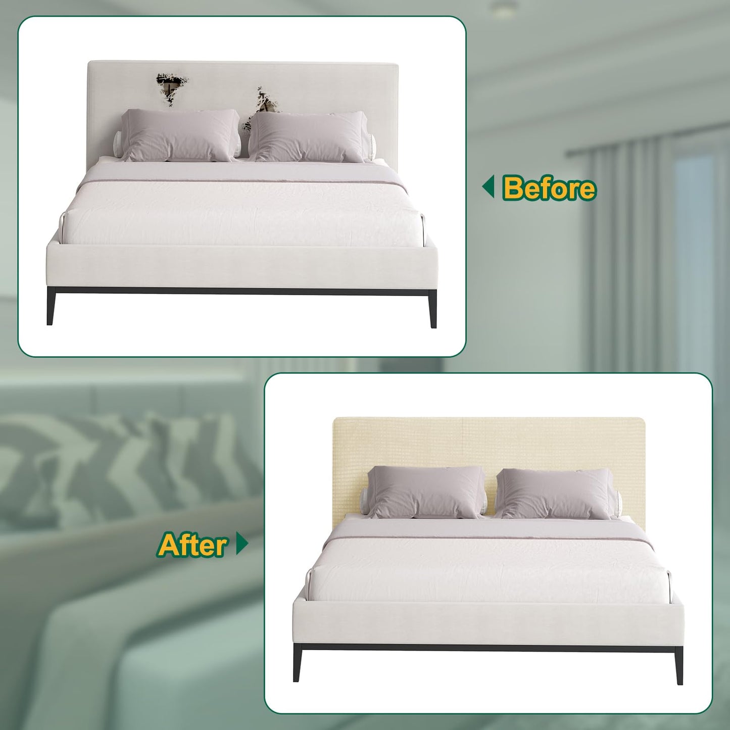 Bed Headboard Cover Dustproof Protector Jacquard Furniture Cover for 1.1-1.4m, Yellow