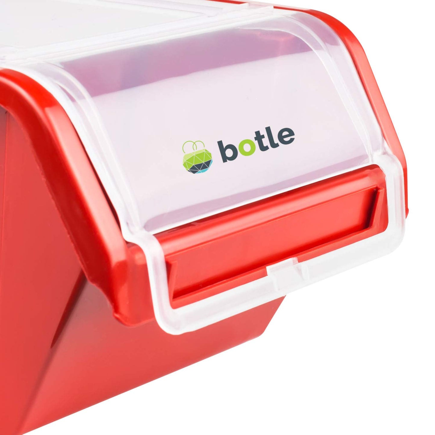 10 x Stacking Boxes with Lid, Workshop, Stacking Box, Sorting Box, 100 x 155 x 70 cm, Red, Stackable Plastic Storage Boxes