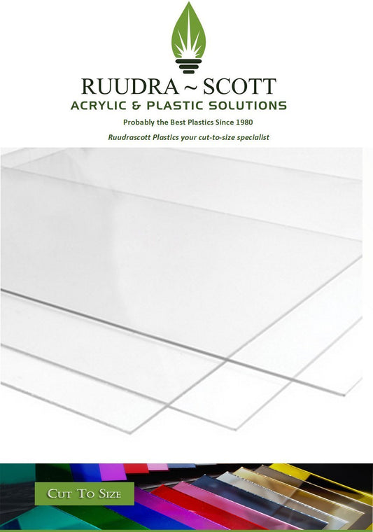 RuudraScott 5mm Clear Acrylic Plastic Safety Sheet For Shed Windows Many Sizes Avail 610mm x 610mm (2ft x 2ft) (500mmx750mm)