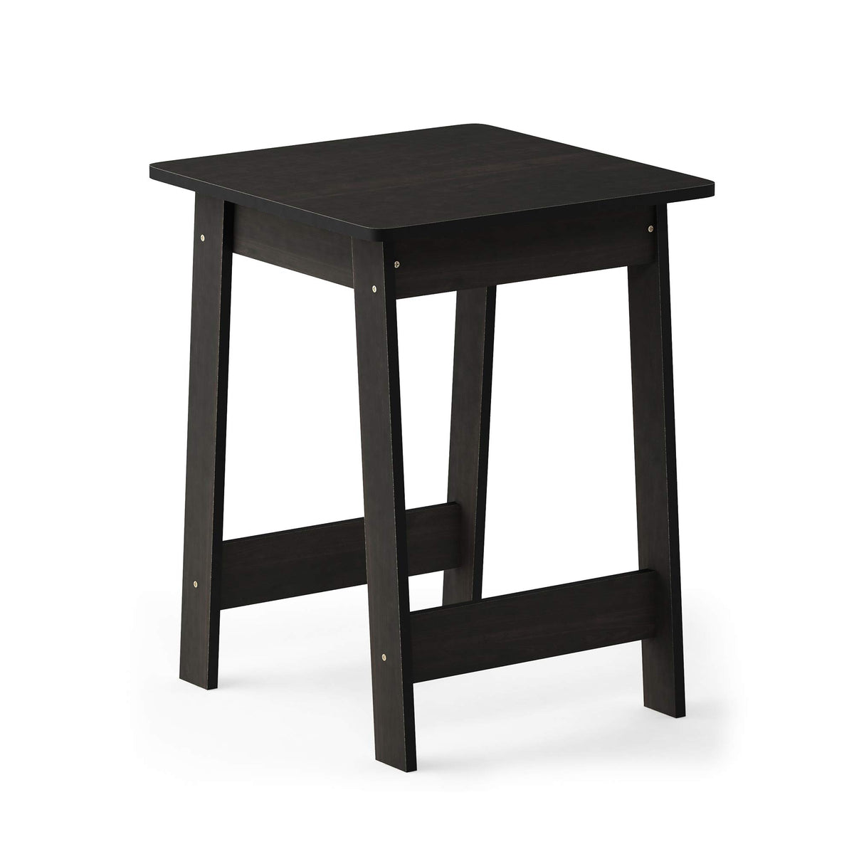 Furinno BEGINNING Side Table, Square End Table with H-Legs, Night Stand, Bedside Table, for Living Room, Bedroom, Espresso