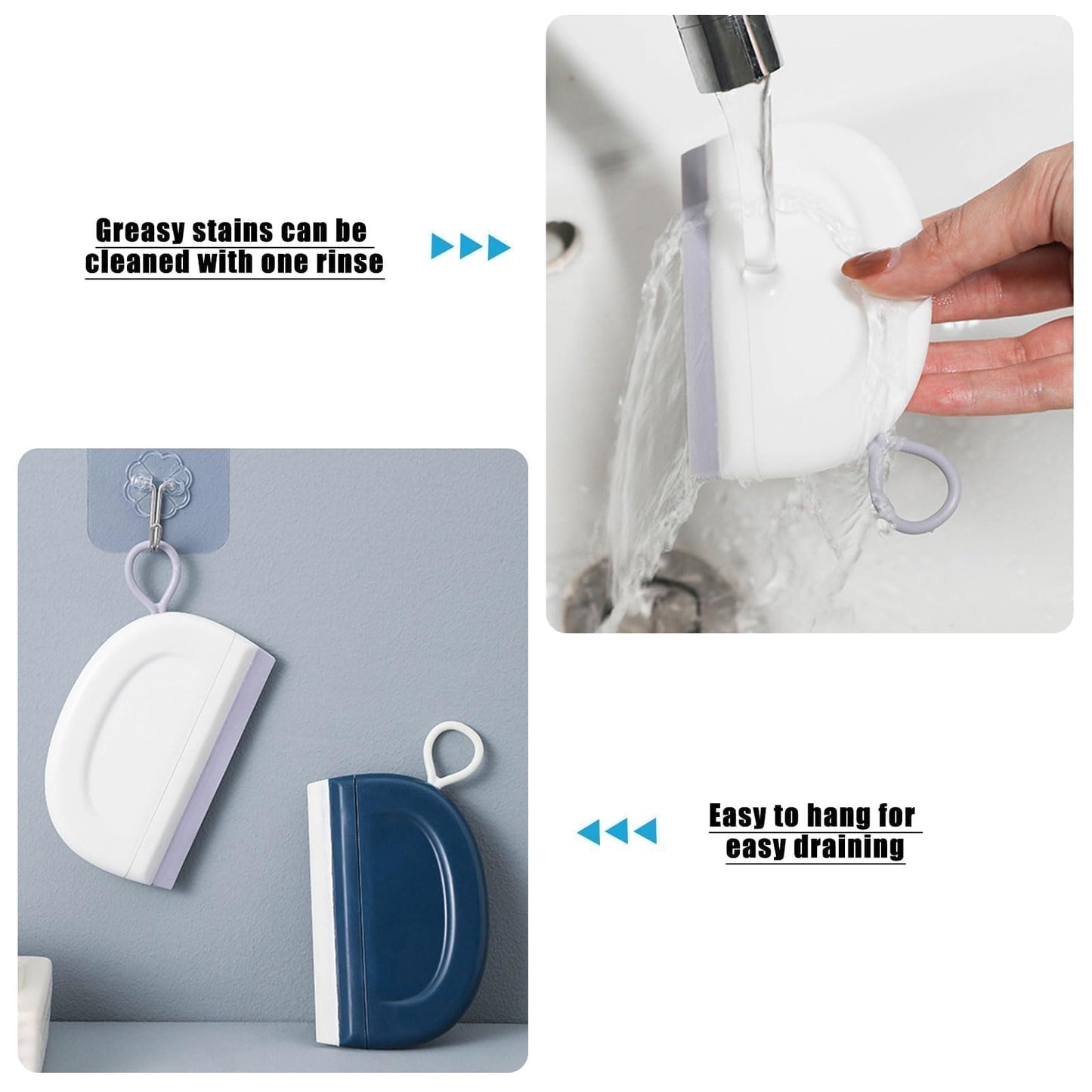 2 x Shower Squeegee, Shower Scraper, Shower Squeegee Mini, Window Squeegee Flexible Silicone Window & Glass Wiper, Mini Squeegee for Shower Doors