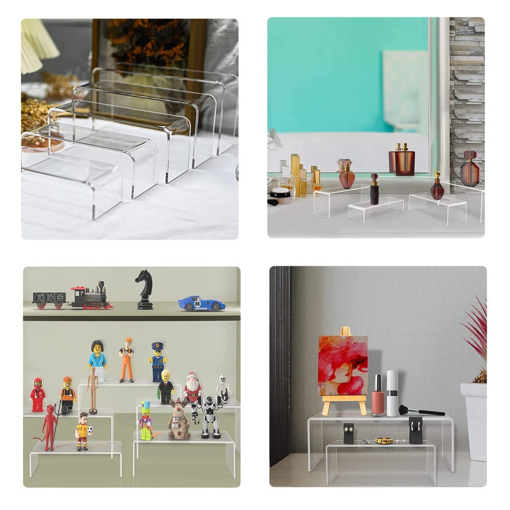 Loopunk 5 Pieces Acrylic Display Stands, Plexiglass Displays, Jewellery Displays, Shelves, Display Cabinets, Figurines, Cupcakes and Counters