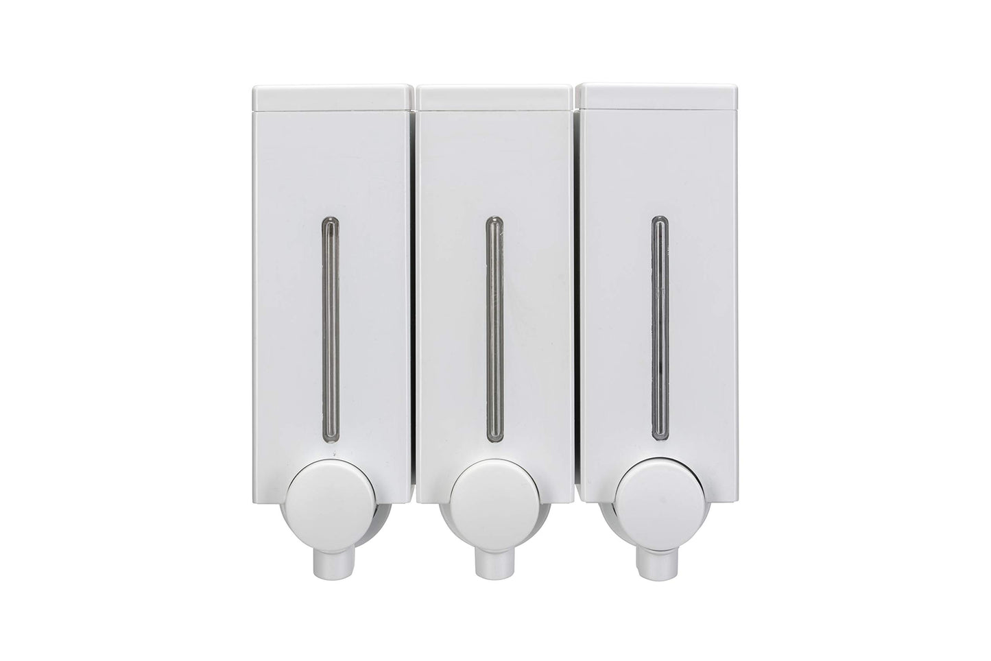 Croydex Slimline Triple Soap Dispenser - 450ml Capacity in Each Dispenser, Easy Refill, Wall-Mounted Hand Soap Dispenser for Bathroom, Simple Screw to