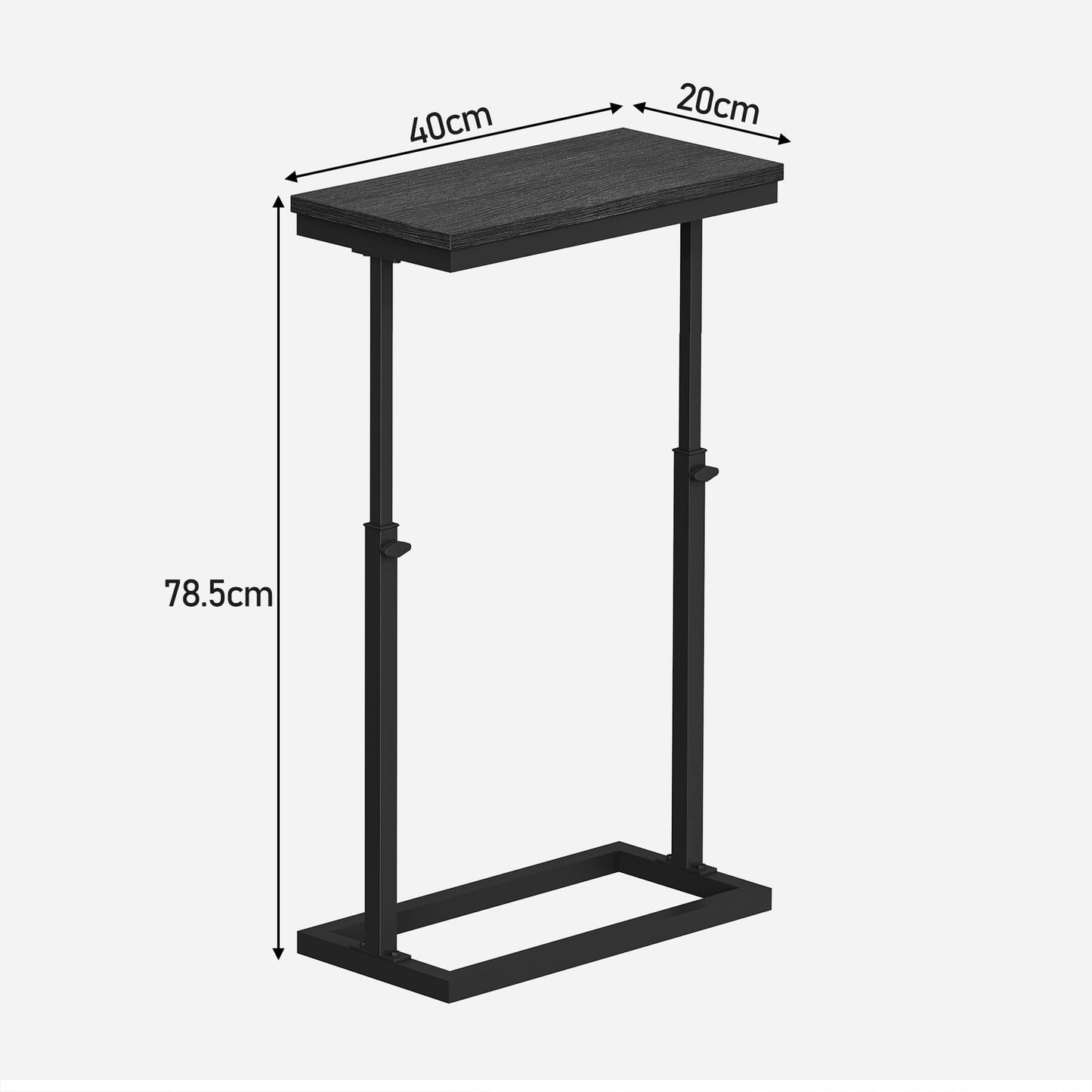 TUTOTAK End Table, Side Table, Tall Couch Table, Sofa Table, Living Room, Bed Room, Black TB01BK083EU