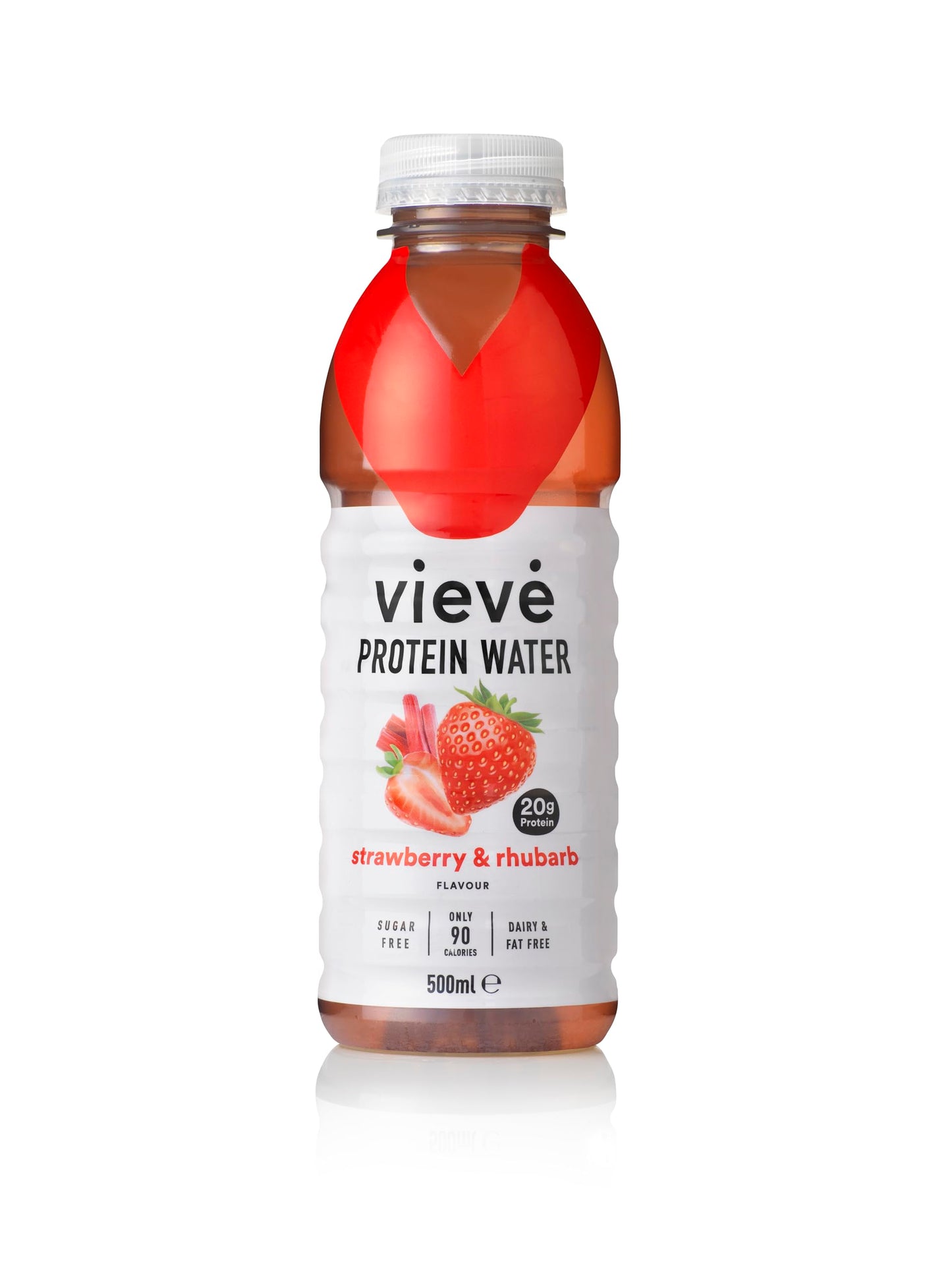 Vieve Protein Water 6x500ml - Strawberry & Rhubarb | 20g Protein, Sugar Free, Fat Free & Dairy Free | A Ready to Drink Alternative to Protein Powders