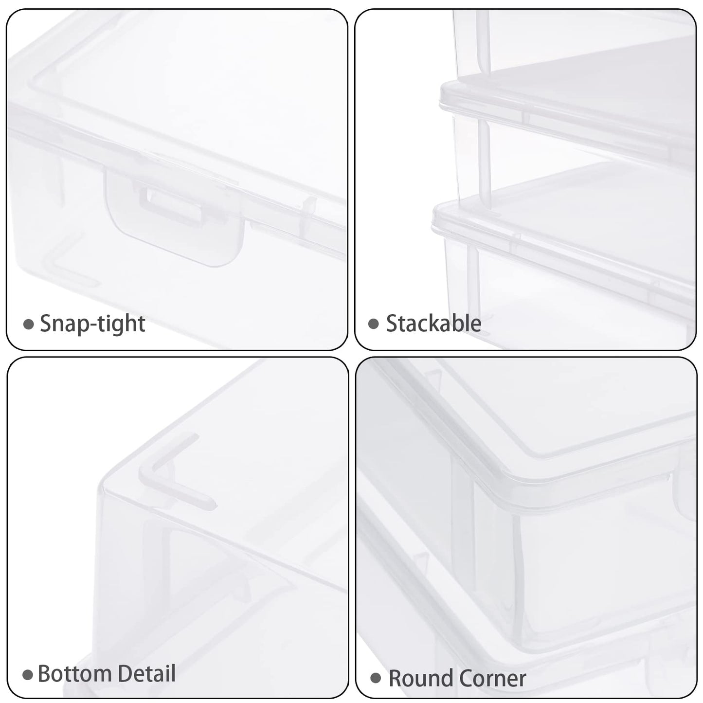 BTSKY Clear Plastic Storage Box with Flap Lid, Multipurpose Craft Organizers and Storage Box Art Supply Storage Organizer Plastic Sewing Box for
