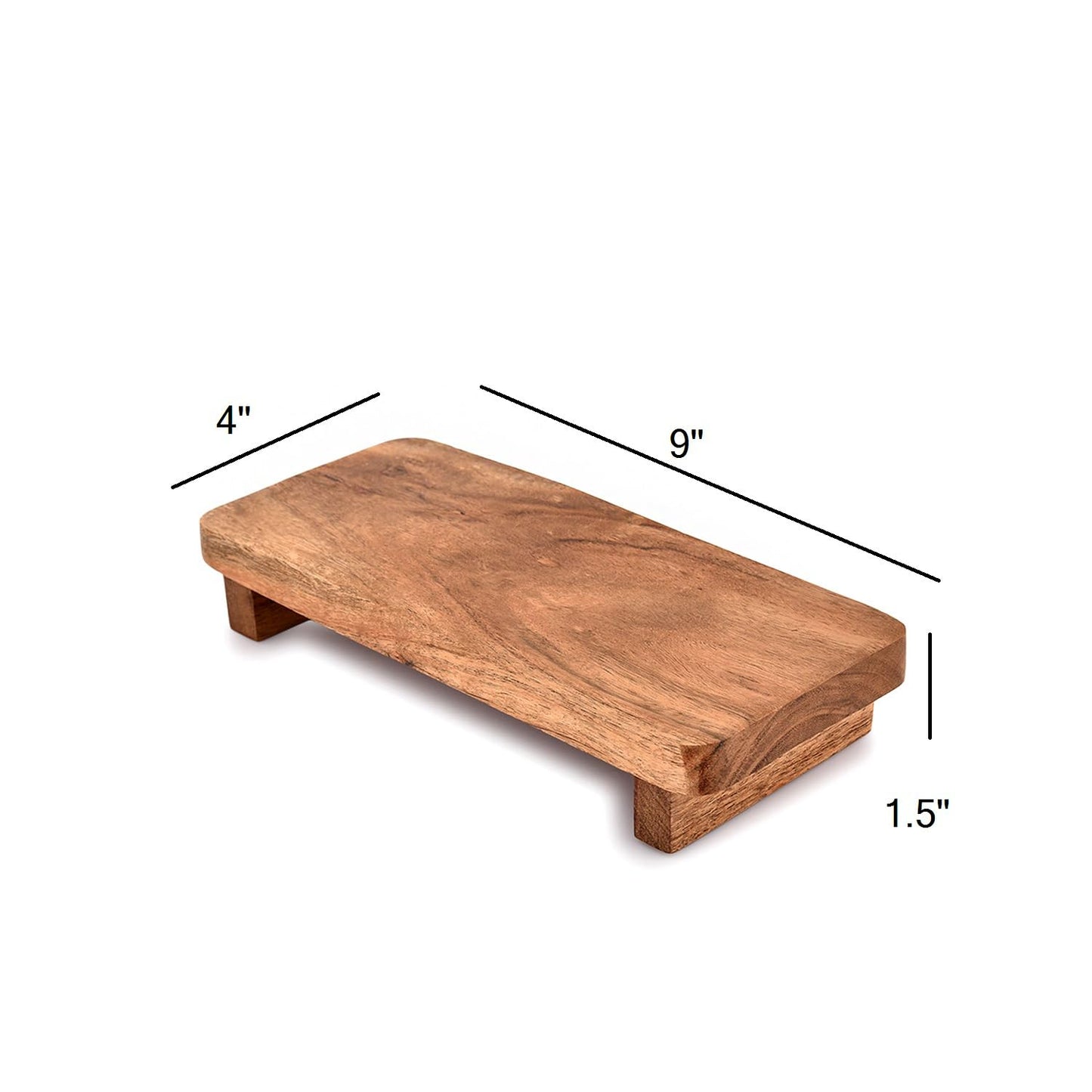 EDHAS Soapdish Acacia Wood Decorative Soap Dispenser Tray for Display Rustic Kitchen Bathroom Counter Sink Organizer for Soap Bottles