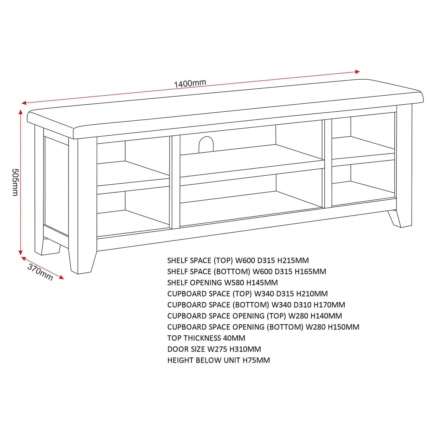 Seconique Windsor Straight Tv Unit in Pebble Grey/Oak