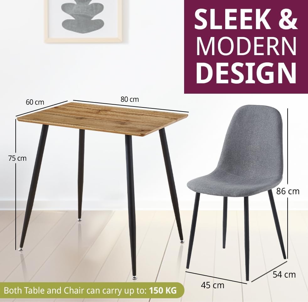 Hallowood Furniture Cullompton Small Wooden Dining Table and Chairs Set 2