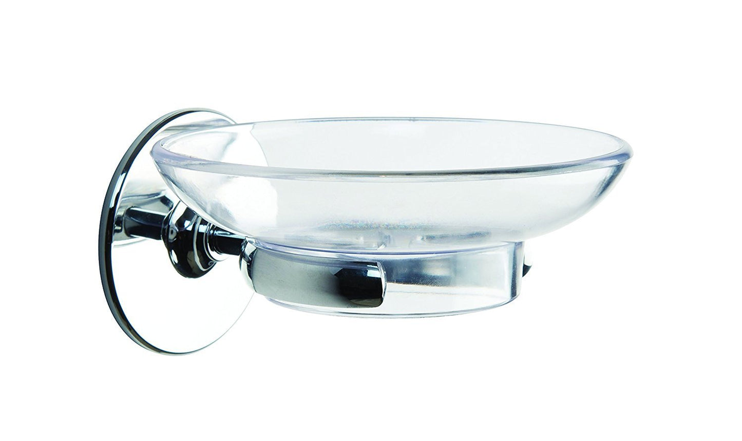 Croydex Chrome Duo Fix Glue or Screw Fix Slim Design Soap Dish