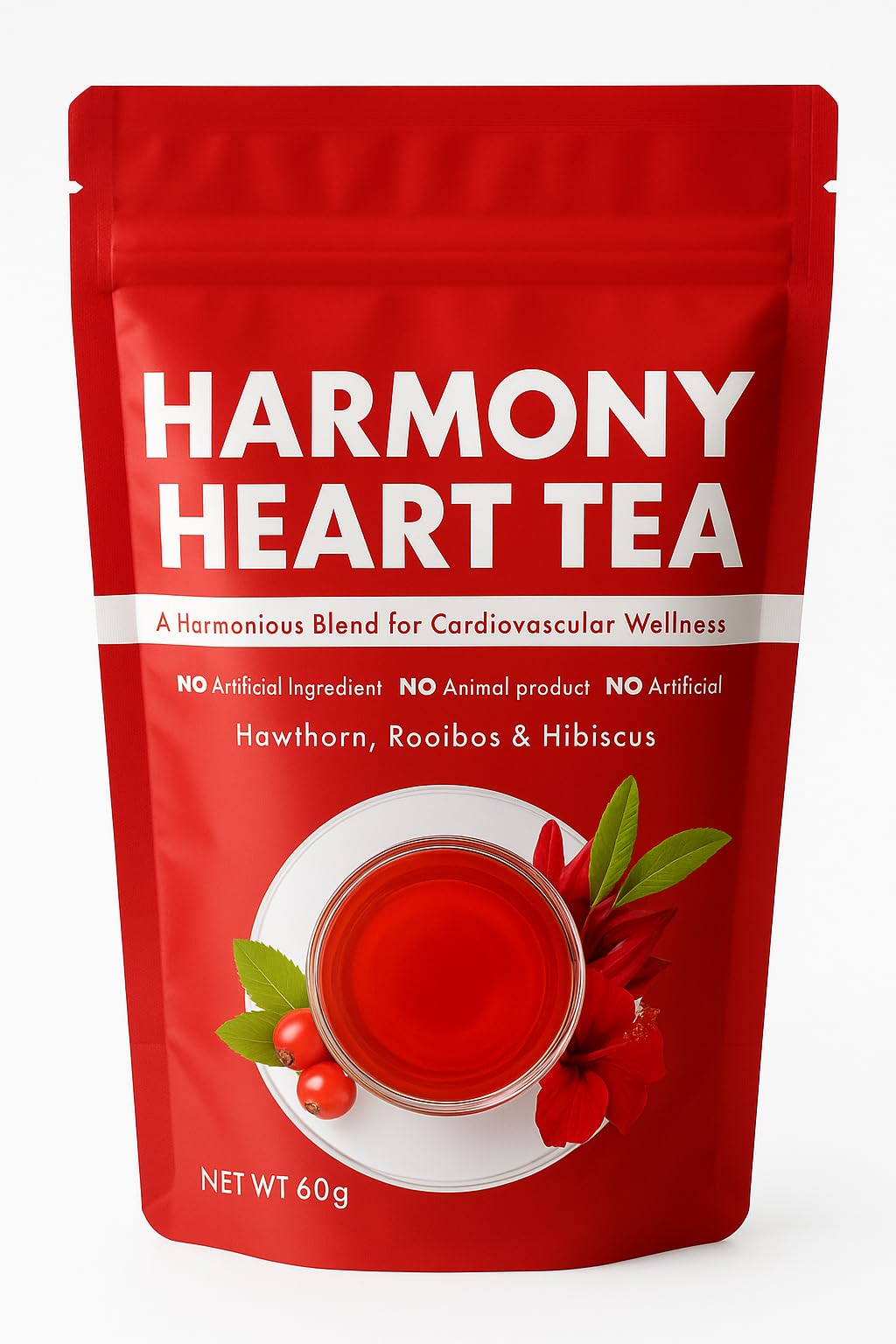 Zyzven Naturals Harmony Heart Herbal Loose Leaf Tea ? 60g ? Caffeine-Free Botanical Blend with Hawthorn, Hibiscus & Olive Leaf ? Traditional Herbs for