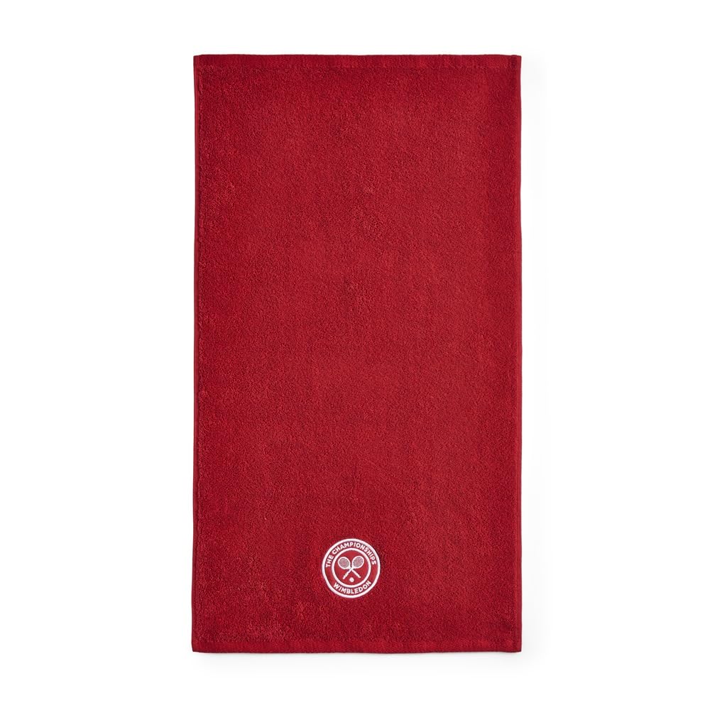 Wimbledon Guest Towels | Pack Of 2 | 40cm x 70cm | Soft Cotton | Official Tennis Championships Merchandise | 2026 Seasonal Colours | Strawberry Red