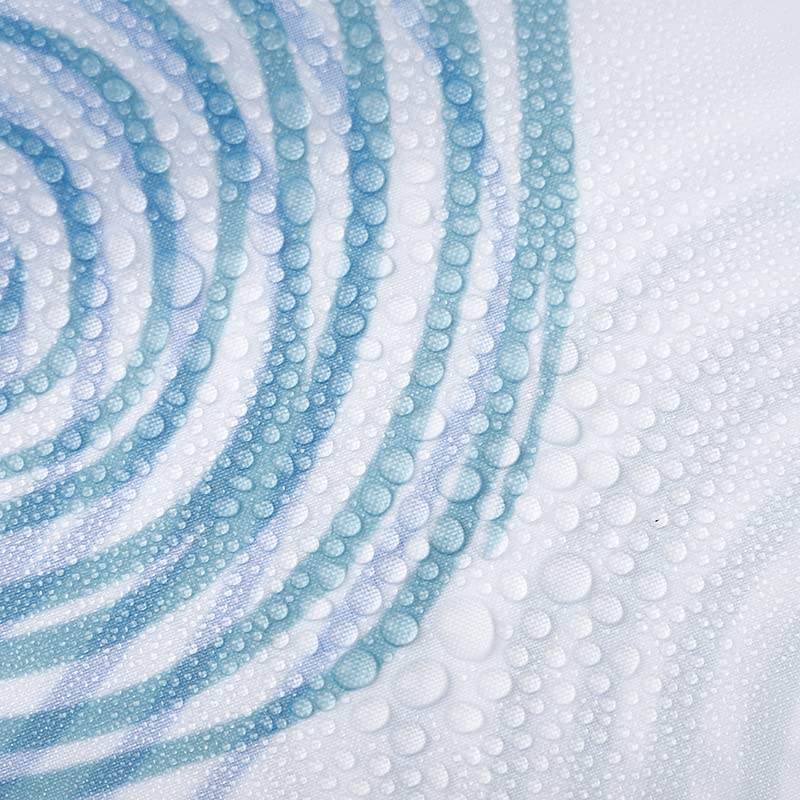 VIROSA Blue Circles Shower Curtain for Bathroom Anti Mould, Mildew Resistant | Size 180x180 cm (71 x 71 Inch) | Water Repellent Fabric