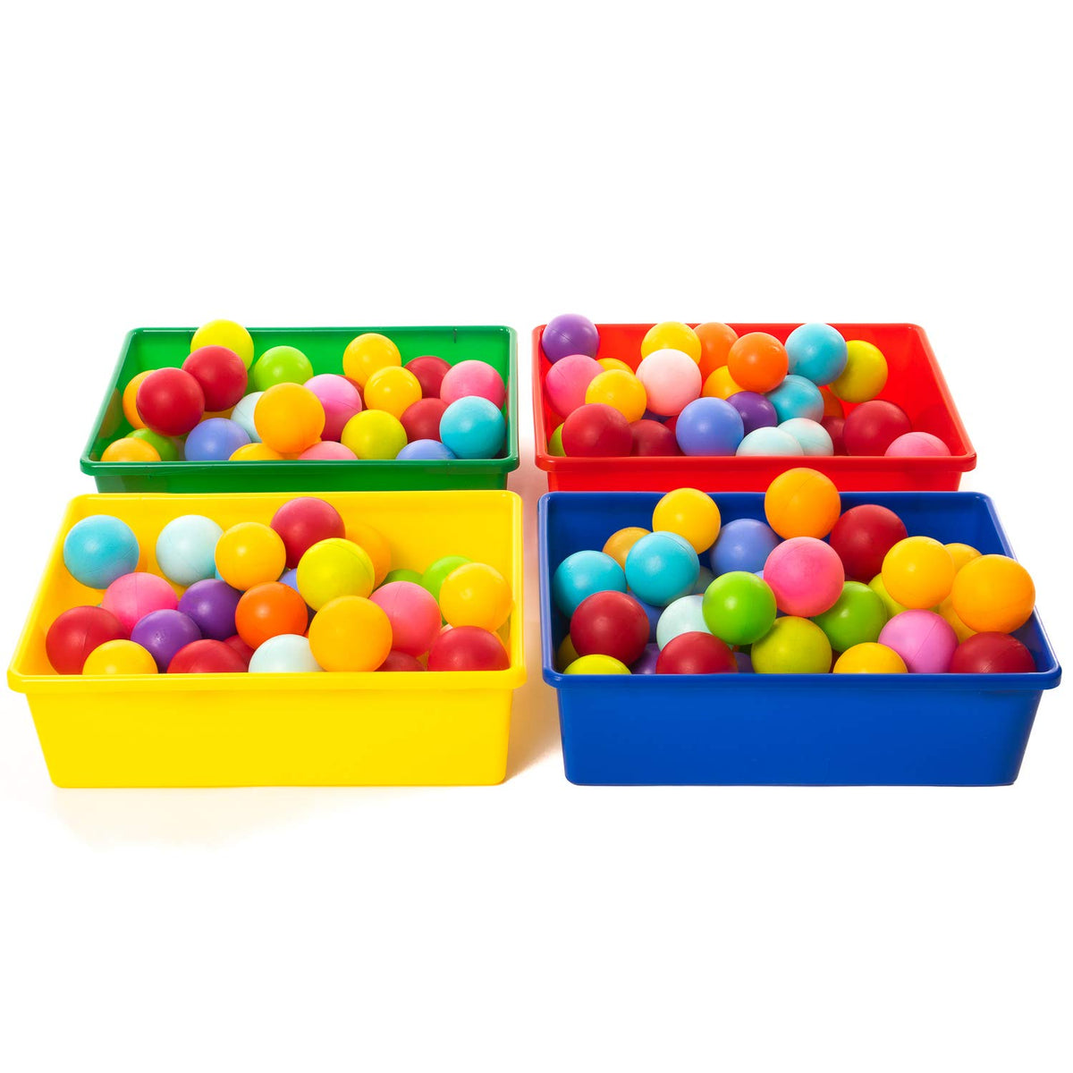 Gatton Design Storage Baskets Set of 4, Multiple Colour Plastic Boxes for Shelves, Kitchen, Cupboard, Bathroom, Office, School & Home Organiser