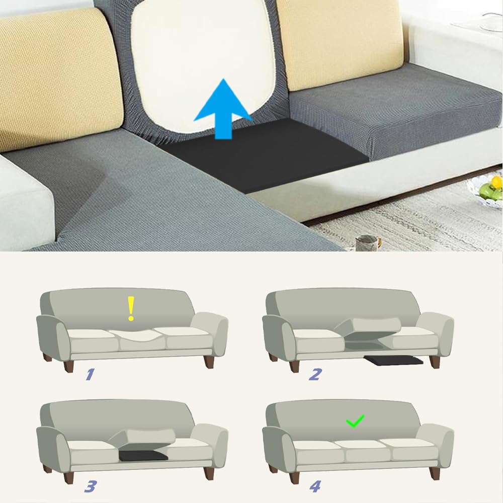 Duscdesp 50×50cm Sofa Support Boards,Sofa Bed Support Cushion Sofa Saver,Cushion Sag Repair for Corner Sofa Sofa Bed Couches Settee (Black & 3 Pcs)