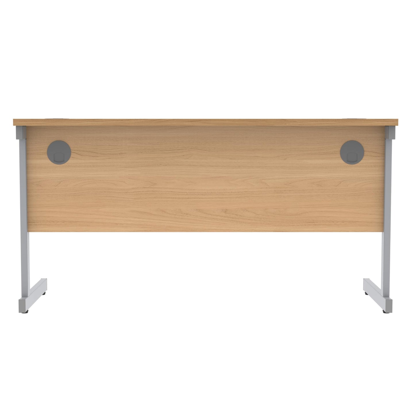 Office Hippo Essentials Rectangular Writing Computer Work Place, Home Office Desk with Cable Port Management, MFC, Norwegian Beech, 140x60cm