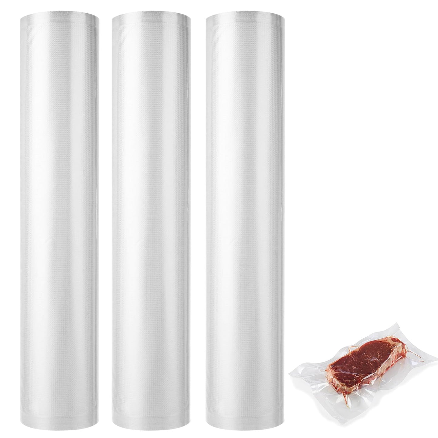 Aselected 3 Roll Vacuum Sealer Bags, 30cm x 6m Vacuum Sealer Rolls,Textured Vacuum Sealer Bags Rolls Vac Storage