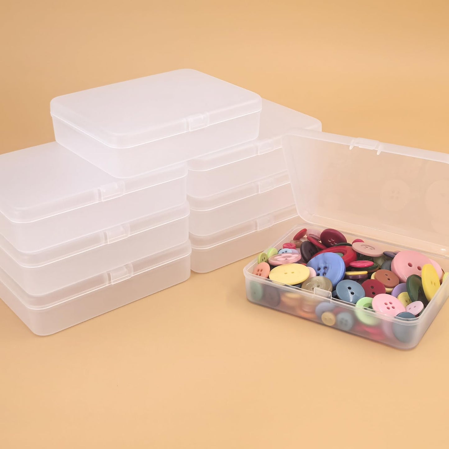 Goodma 8 Pieces Frosted Rectangular Plastic Storage Boxes