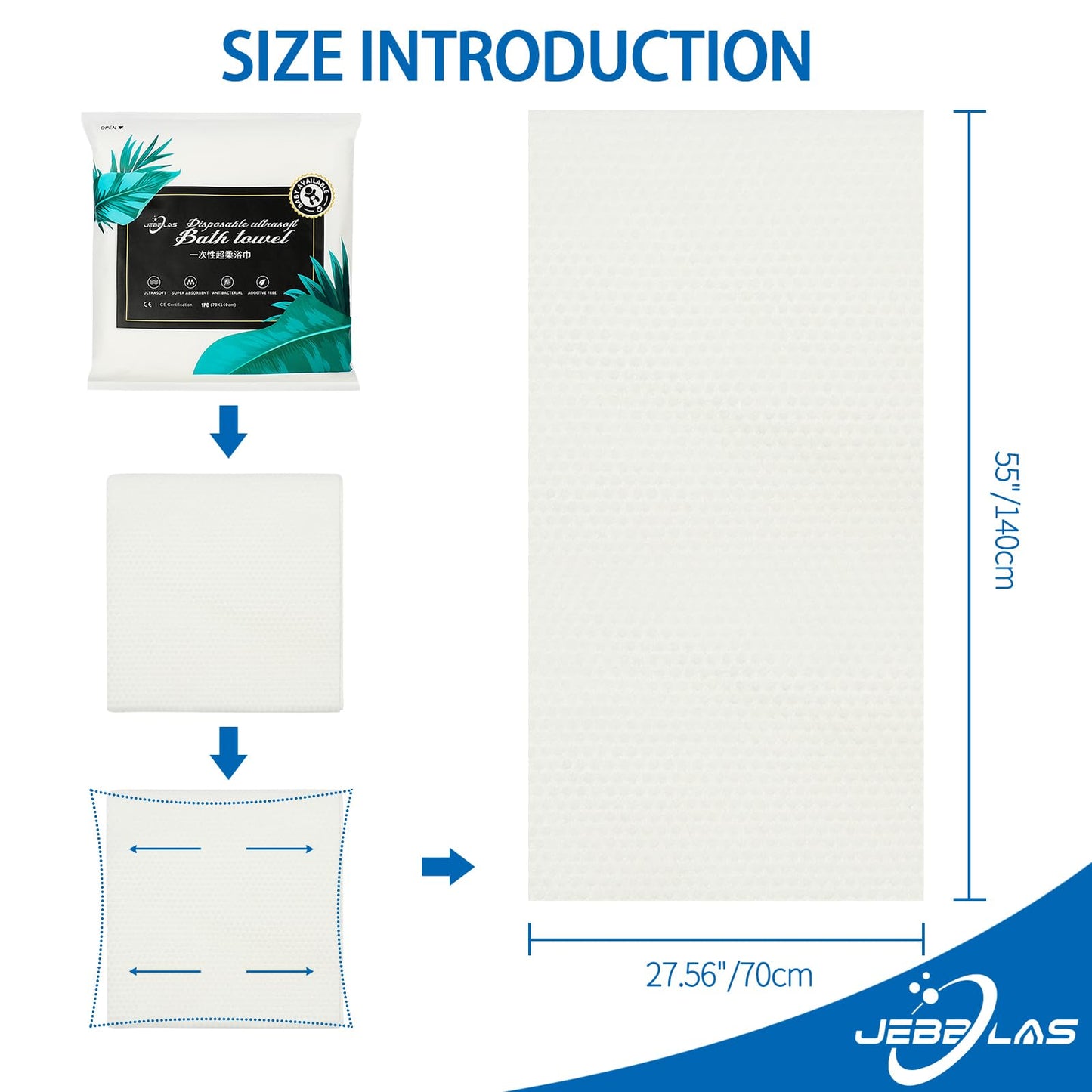 Jebblas Disposable Bath Towels,Travel Towels,Portable Towel for Hotel Bathroom Spa Travel Highly Absorbent,Big Size,70x140cm,8 Pack
