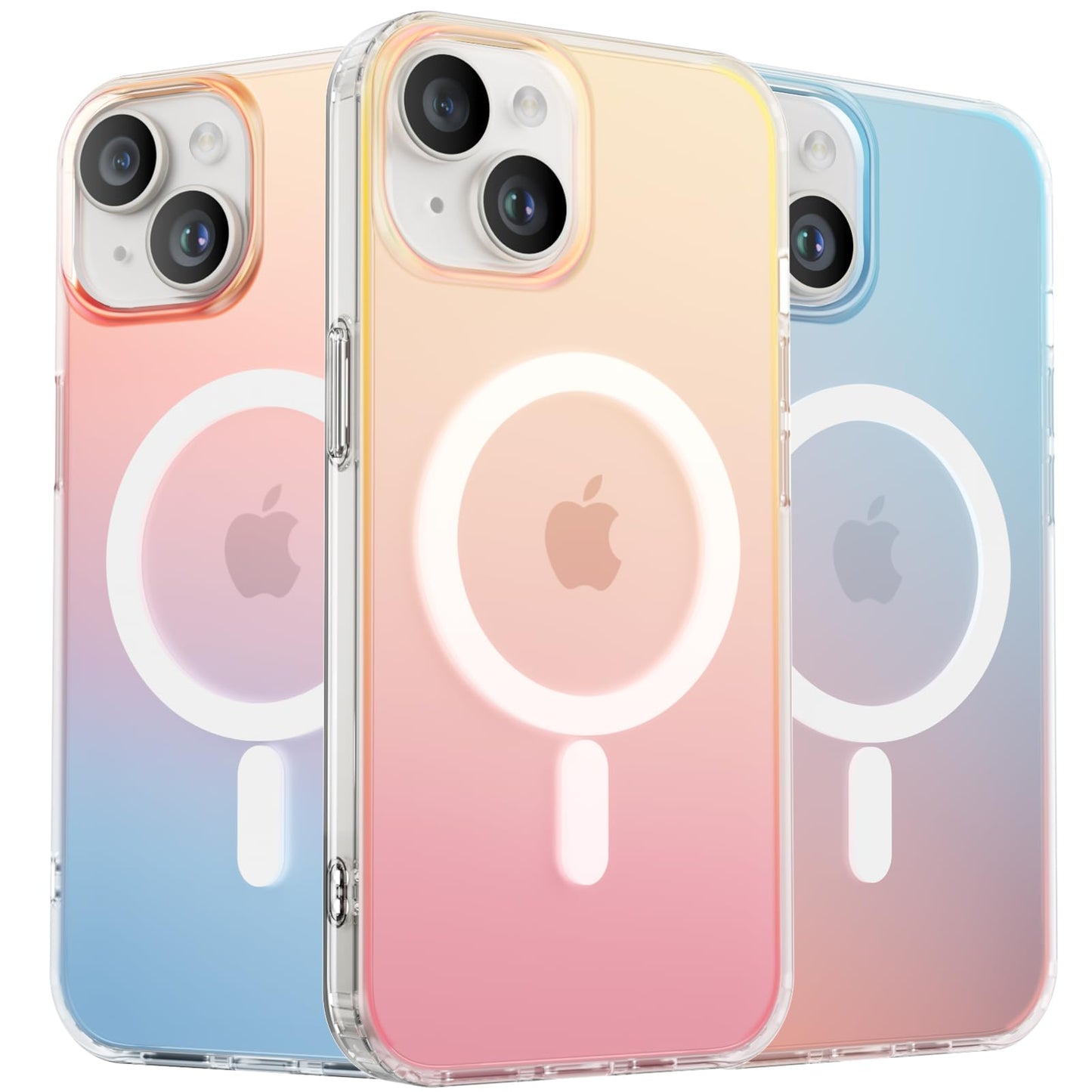 ORNARTO Compatible with iPhone 13,iPhone 14 for MagSafe Case,Shockproof Protective Rainbow Case,Wireless Charging Magnetic Phone Cases Iridescent