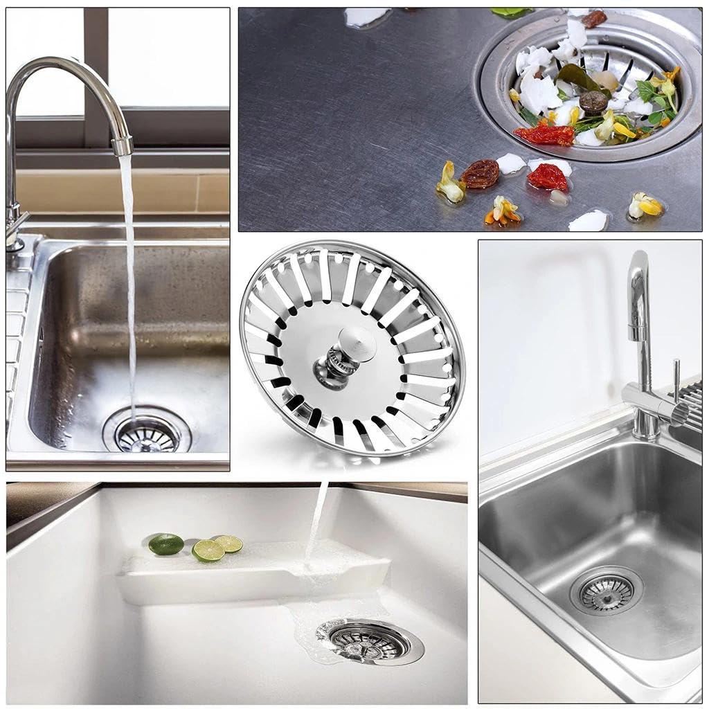 JOOTUEPO 84mm Kitchen Sink Plug Strainer Stainless Steel Strainers