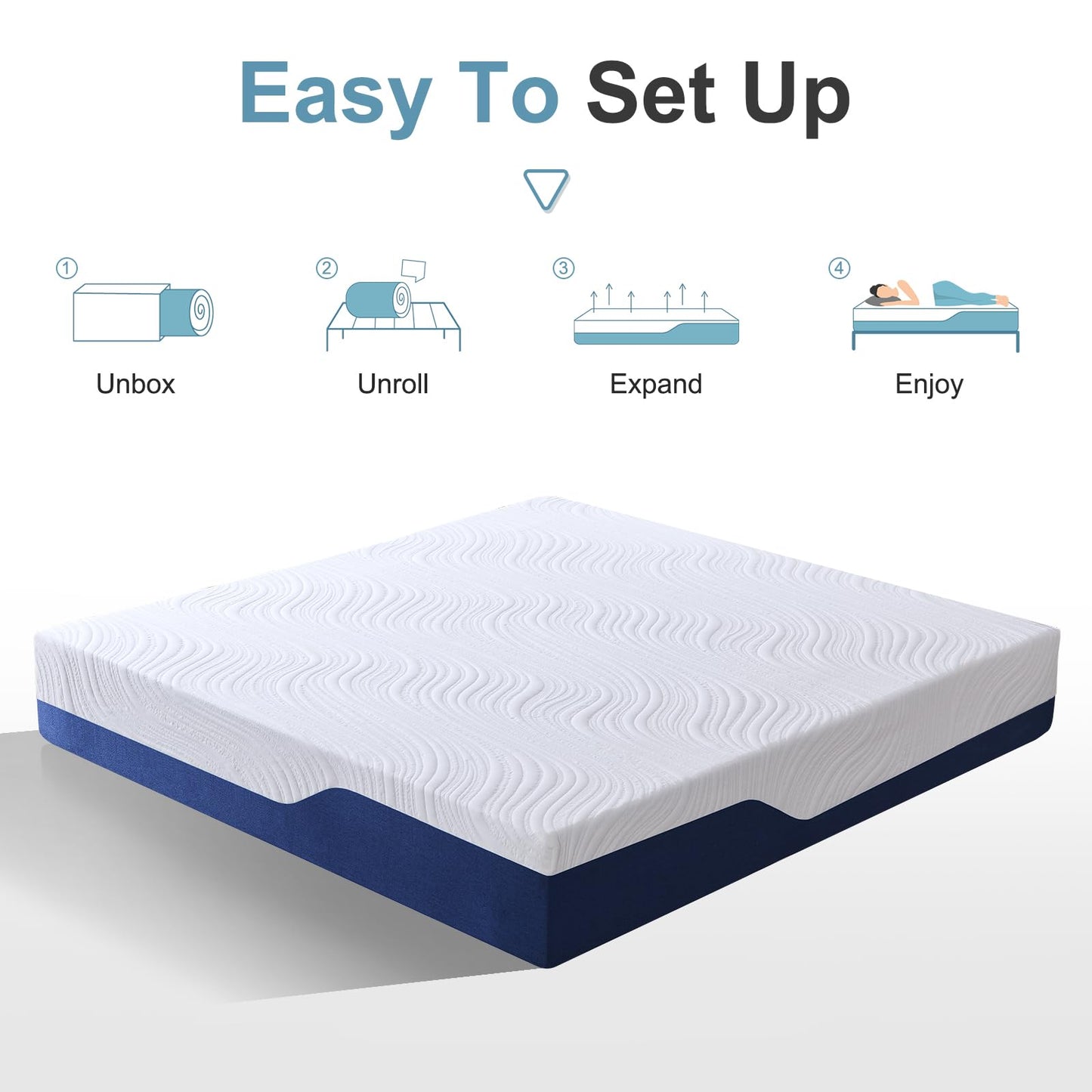 Hiimgo King Mattress Medium Firm Memory Foam Mattress 150x200x20cm